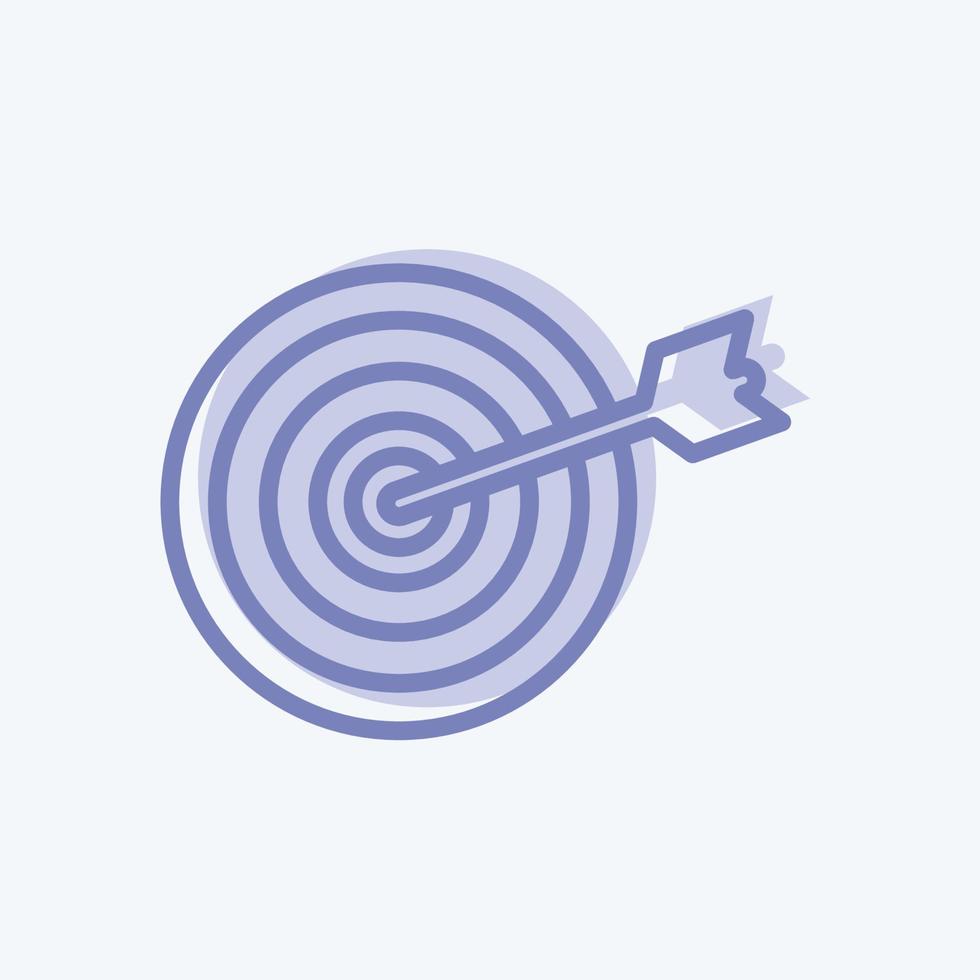 icône de marketing cible dans un style branché à deux tons isolé sur fond bleu doux vecteur
