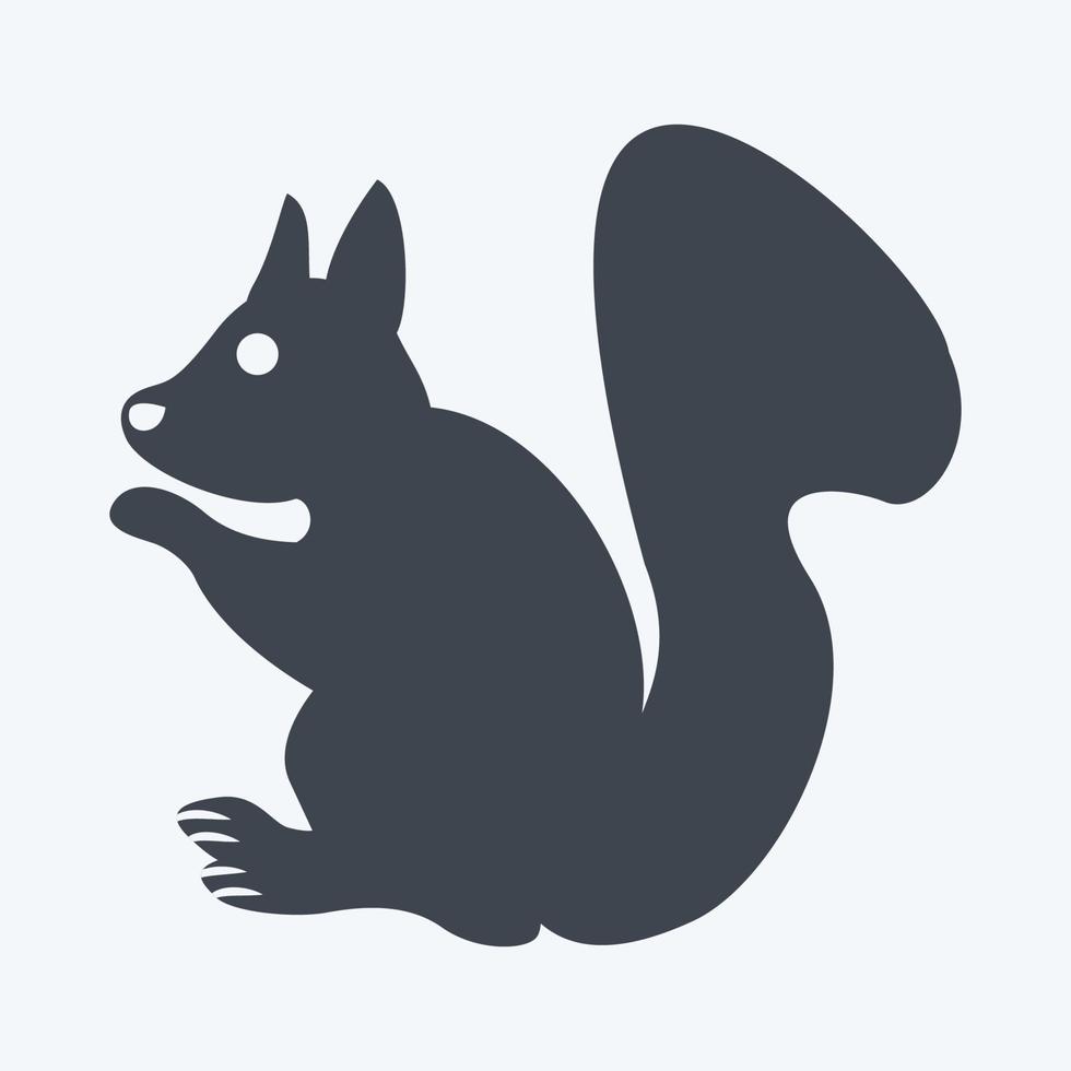 icône d'écureuil pour animaux de compagnie dans un style glyphe branché isolé sur fond bleu doux vecteur