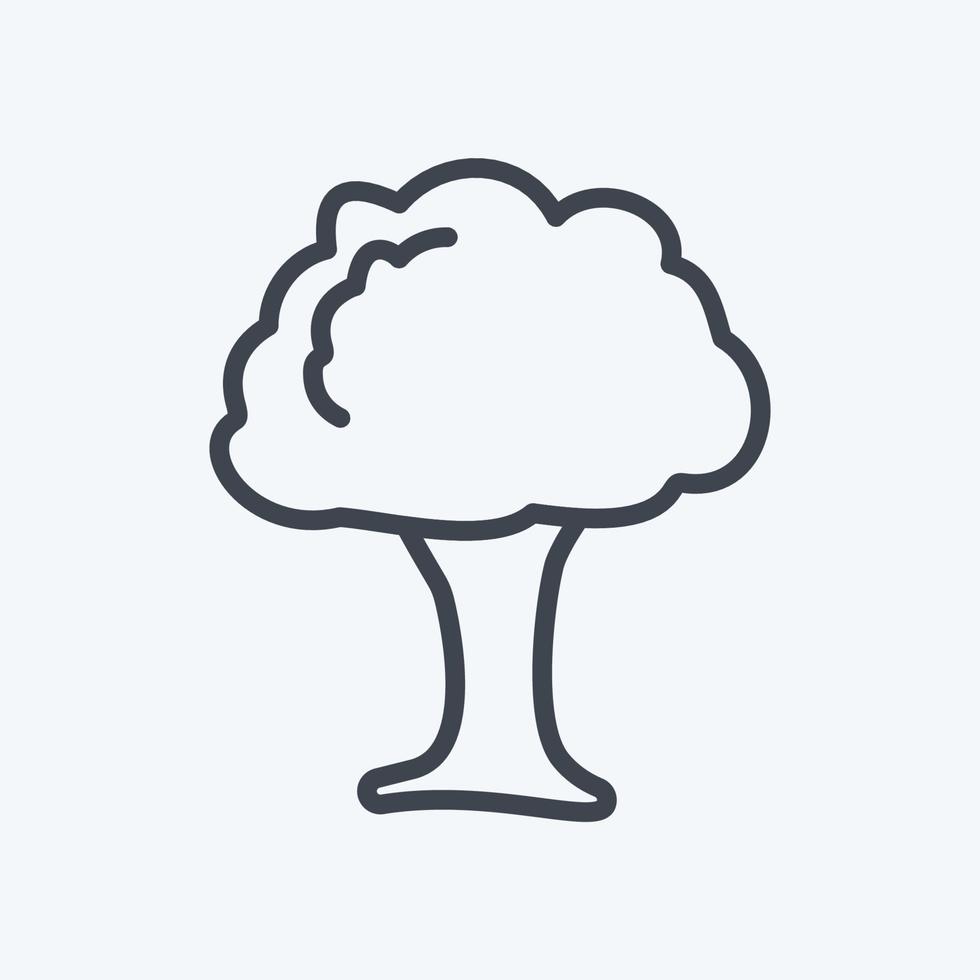 icône d'arbres dans un style de ligne branché isolé sur fond bleu doux vecteur