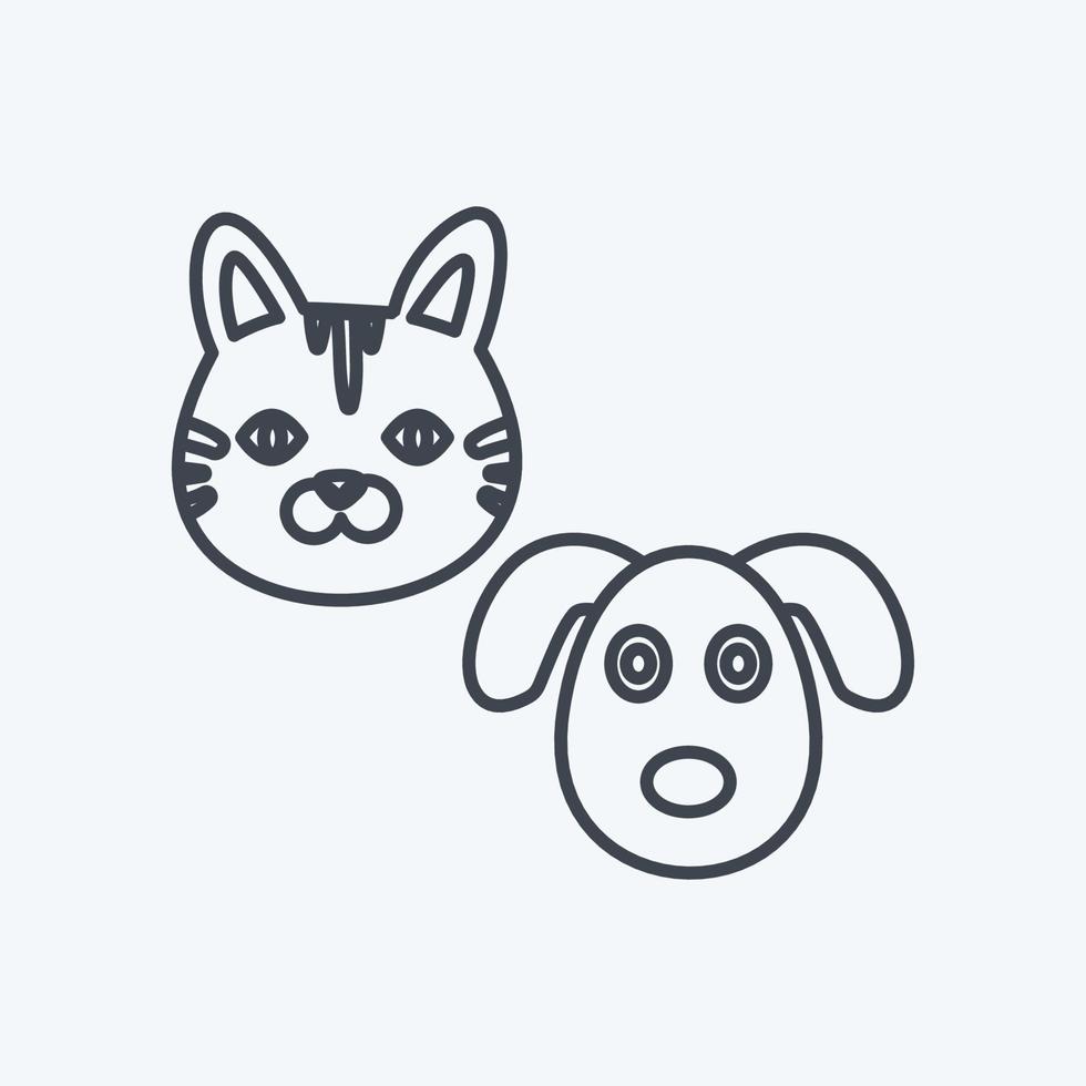 icône d'animaux de compagnie dans un style de ligne branché isolé sur fond bleu doux vecteur