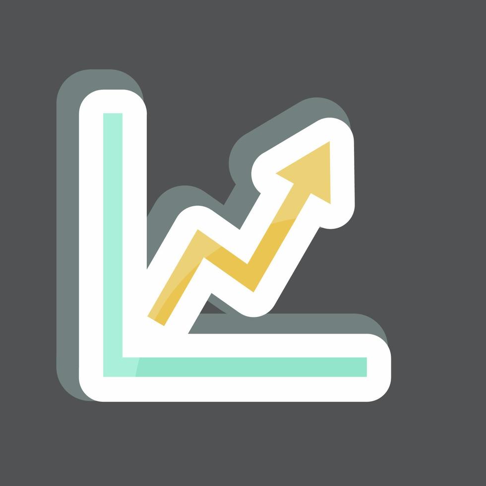 autocollant de graphique à lignes montantes dans le quartier branché isolé sur fond noir vecteur