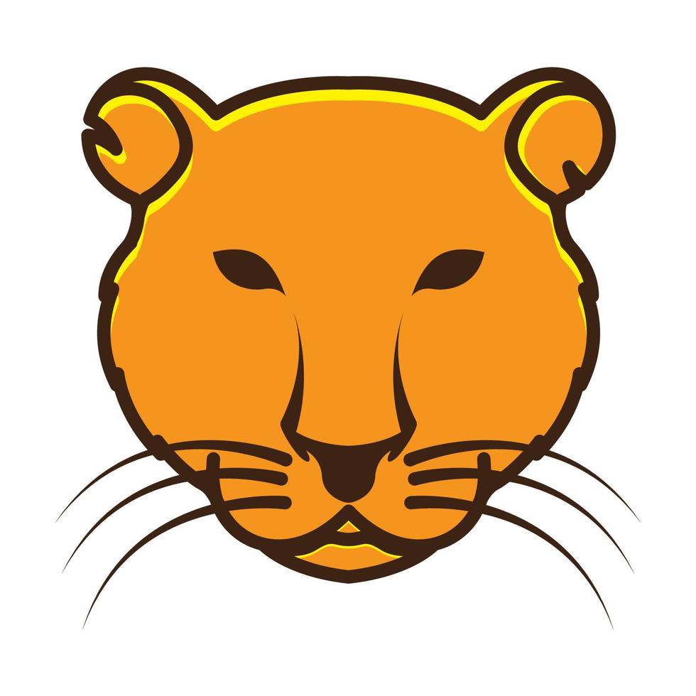 tête d'animal coloré tigre logo symbole vecteur icône illustration design