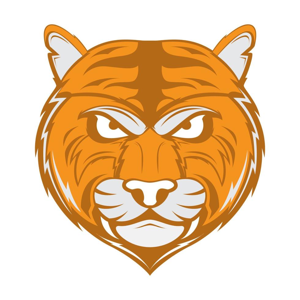 cool visage tigre orange moderne logo design vecteur graphique symbole icône signe illustration idée créative