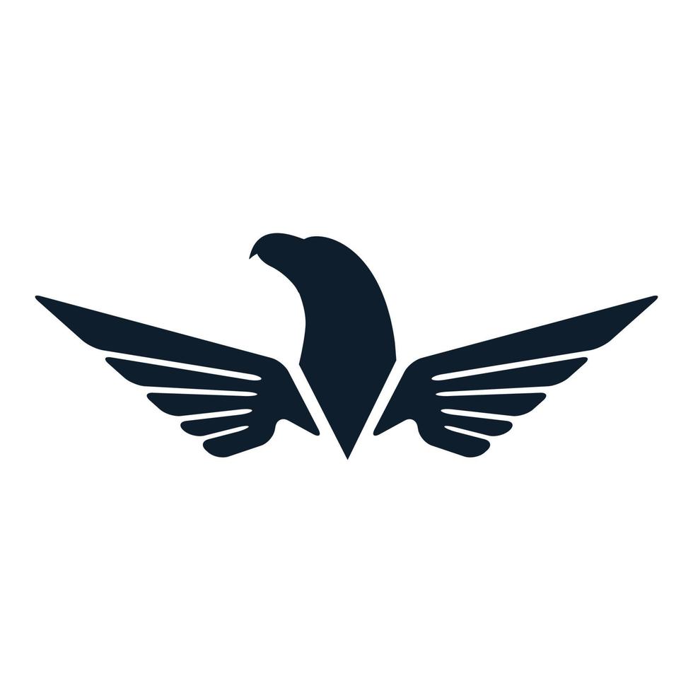 aigle et ailes design d'illustration vectorielle logo arrondi moderne vecteur