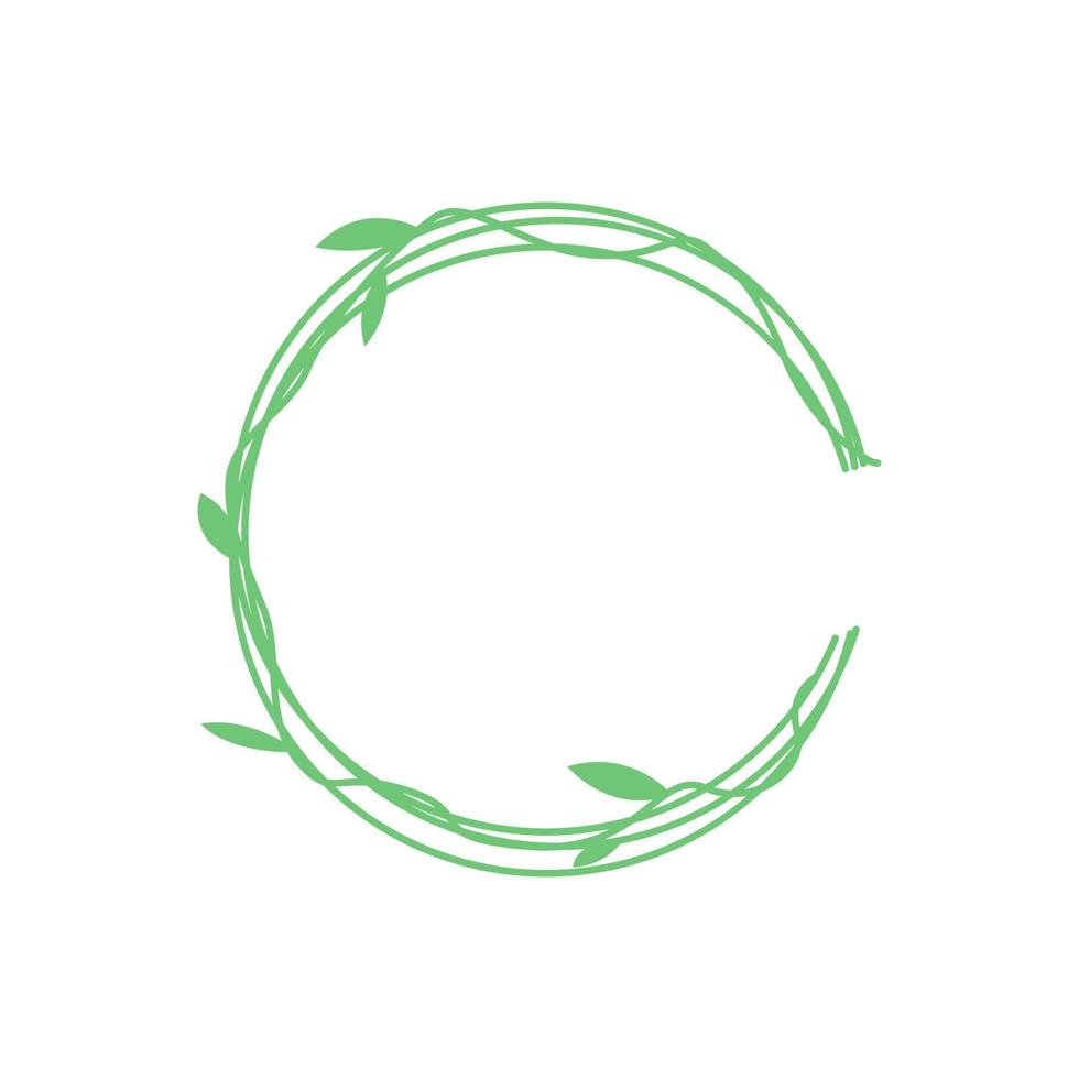 cercle plante feuille vignes vert logo symbole icône vecteur graphique conception illustration idée créatif