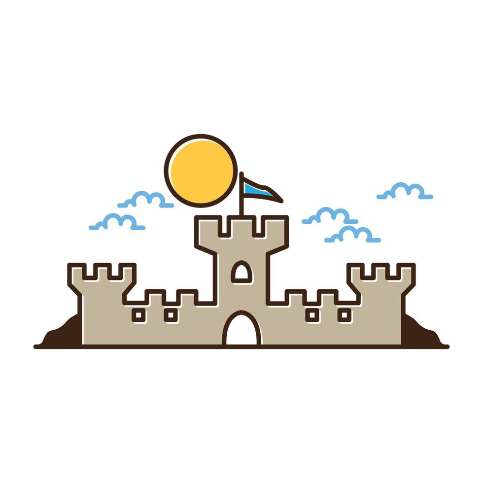 grand château royaume abstrait logo vecteur icône illustration