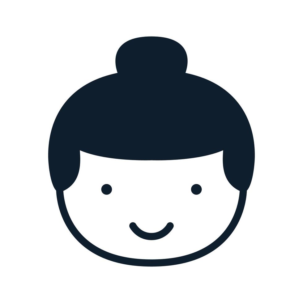 sumo enfants mignon visage heureux logo vector icon design