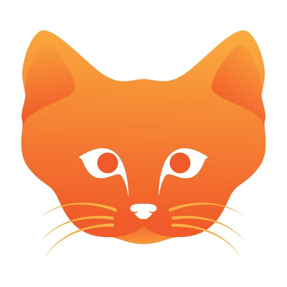 mignon tête animal forêt chat abstrait logo symbole vecteur icône illustration graphisme