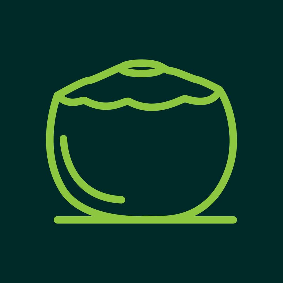 lignes de boisson à la noix de coco verte conception de logo frais vecteur icône symbole illustration
