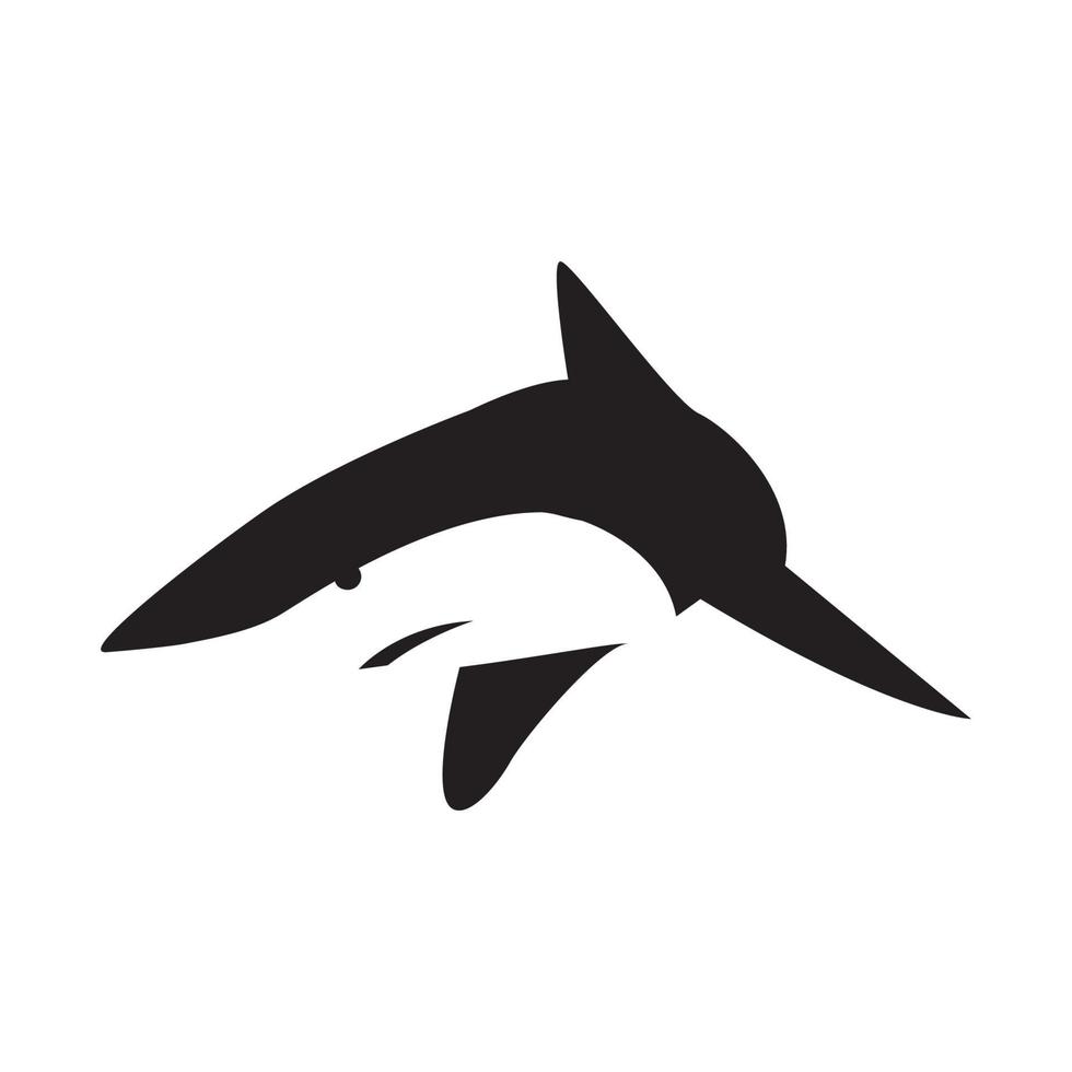 silhouette simple forme requin nager logo vecteur symbole icône conception illustration