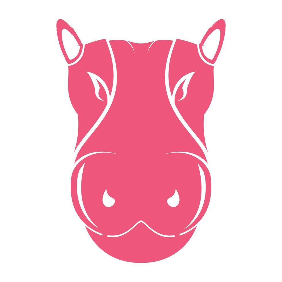 visage rose hippopotame logo design vecteur graphique symbole icône signe illustration idée créative