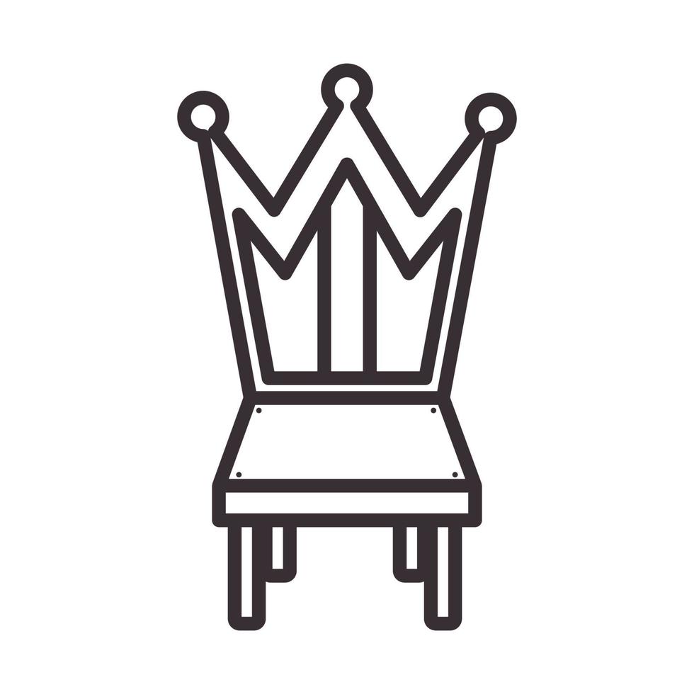 lignes de couronne minimalistes avec chaises logo vecteur symbole icône illustration de conception