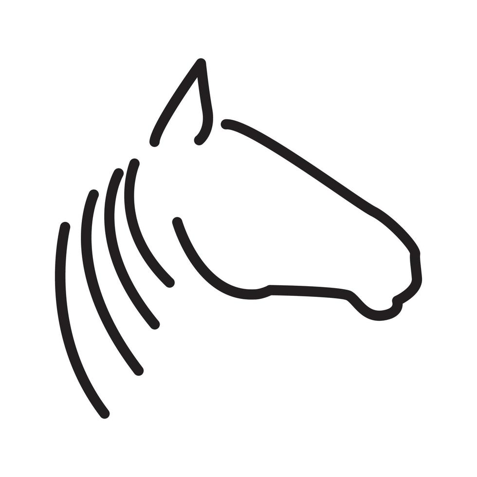 lignes simples modernes tête cheval logo vecteur icône illustration design