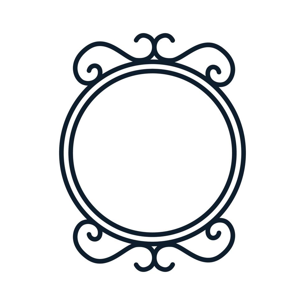 miroir vintage ancien logo icône illustration vectorielle vecteur