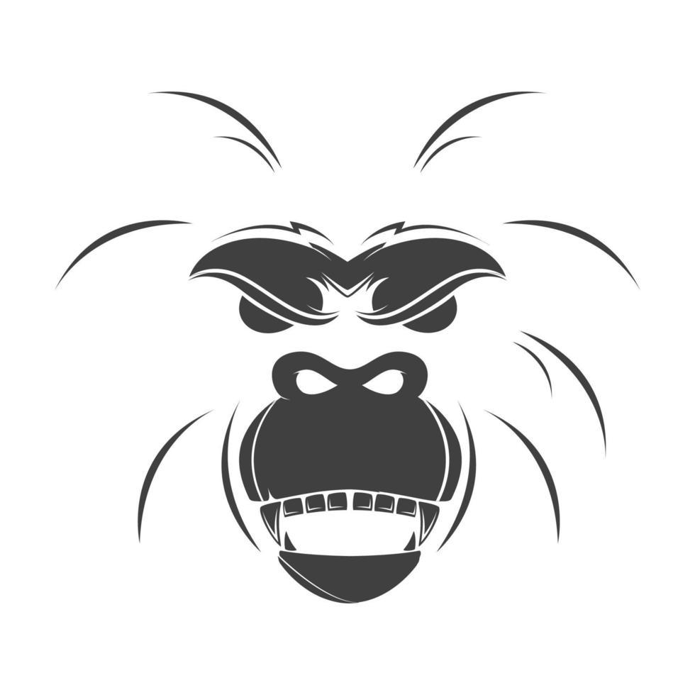 visage singe effrayer logo création vecteur graphique symbole icône signe illustration idée créative
