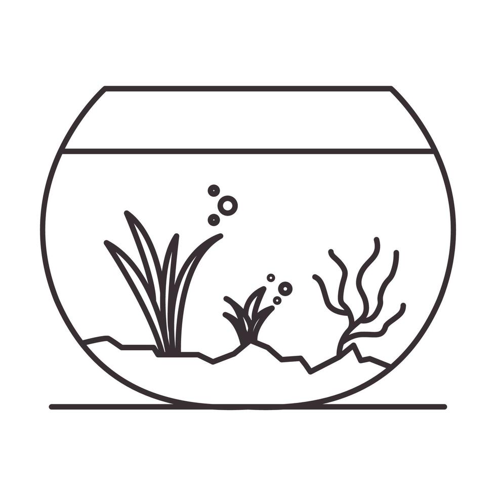 lignes aquarium jar logo vecteur icône illustration design