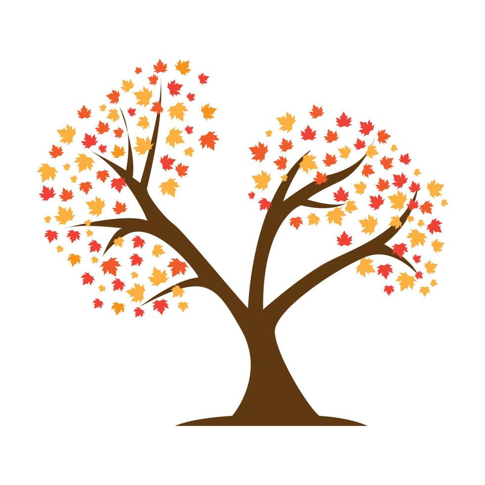 abstrait coloré automne arbre logo symbole vecteur icône illustration graphisme