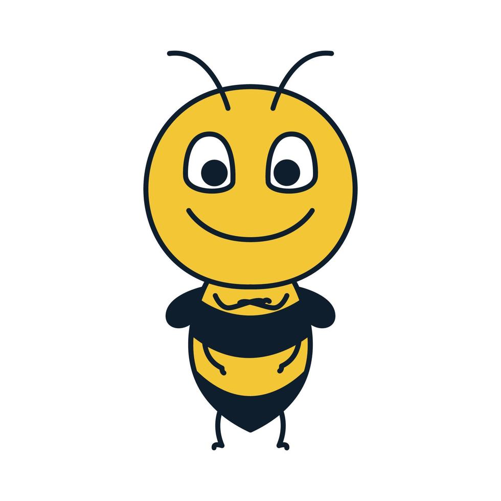 abeille miel enfants heureux dessin animé mignon logo coloré conception d'illustration vectorielle vecteur