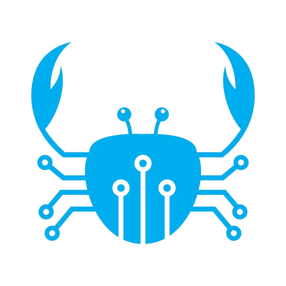 crabes avec connexion ligne technologie logo design vecteur graphique symbole icône signe illustration idée créative