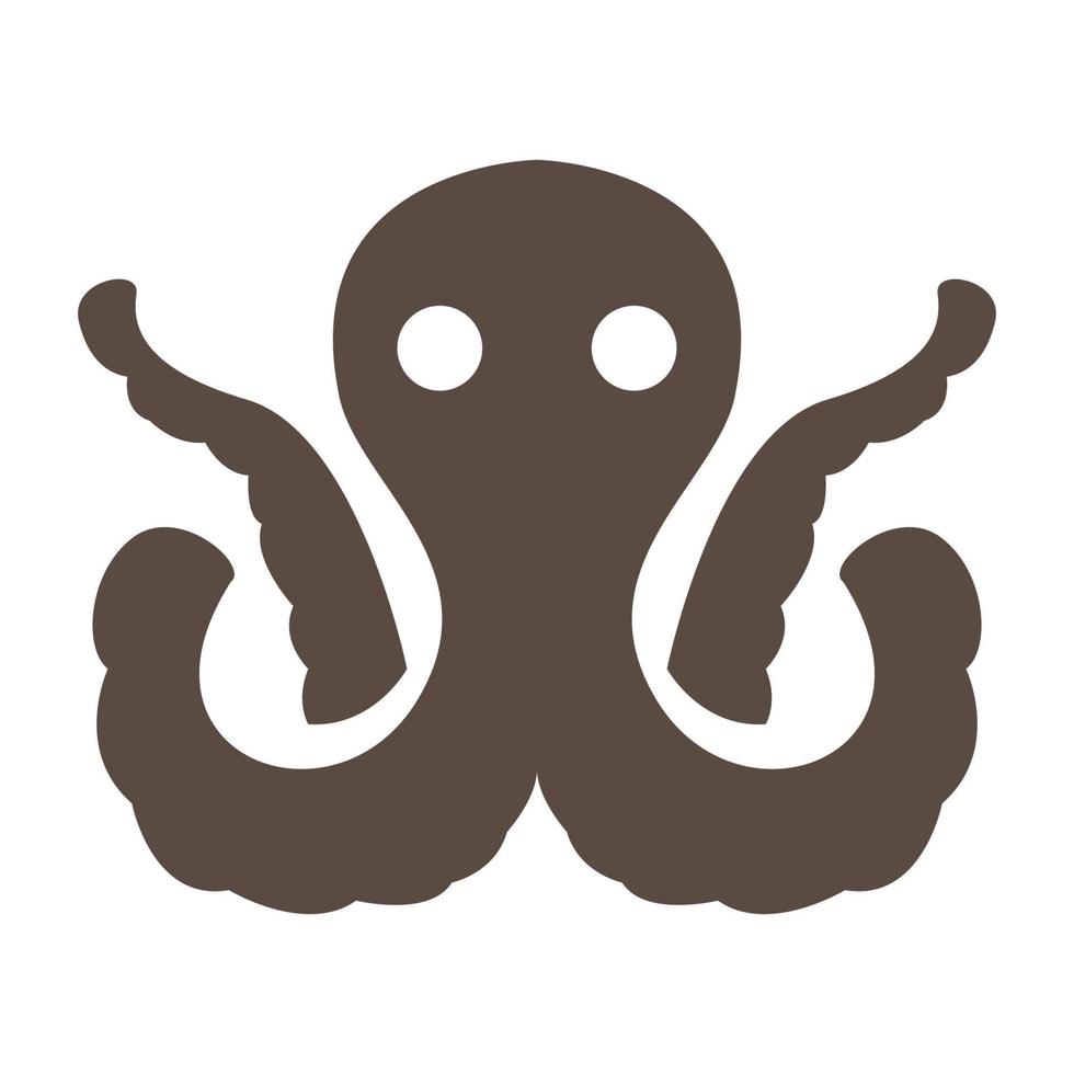 poulpe simple logo vintage symbole vecteur icône illustration graphisme