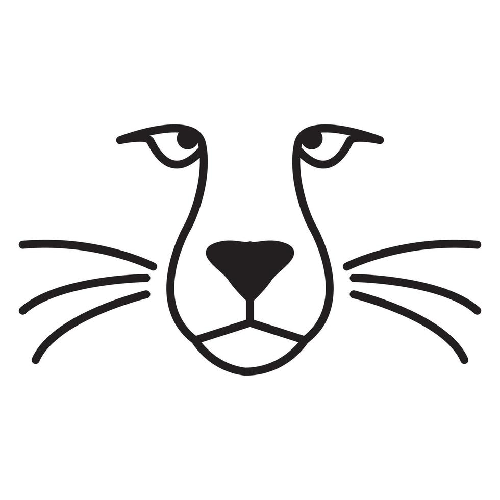 lignes simple visage guépard logo vecteur icône illustration design