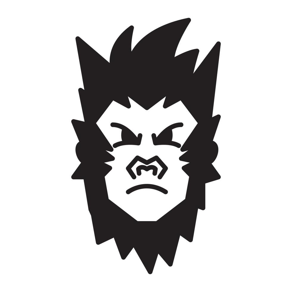 tête mignon dessin animé singe logo symbole vecteur icône illustration graphisme