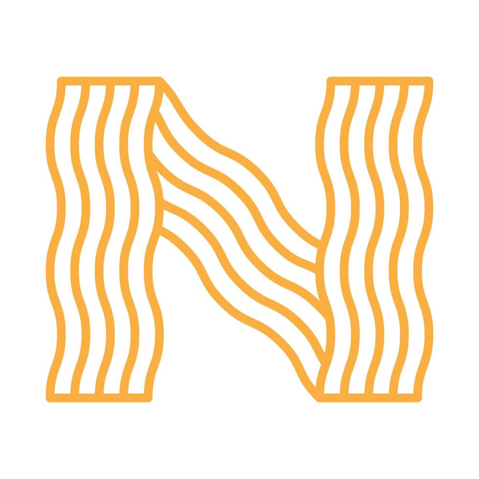 lettre n pour nouilles logo symbole vecteur icône illustration graphisme