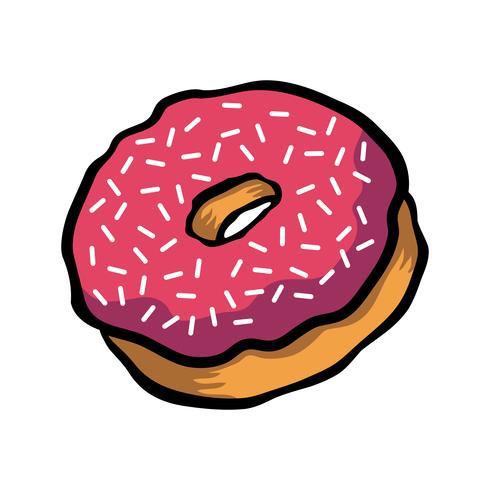 Icône de vecteur de dessin animé Donut