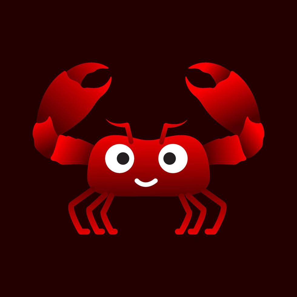 dessin animé abstrait crabes colorés heureux logo design vecteur icône symbole illustration