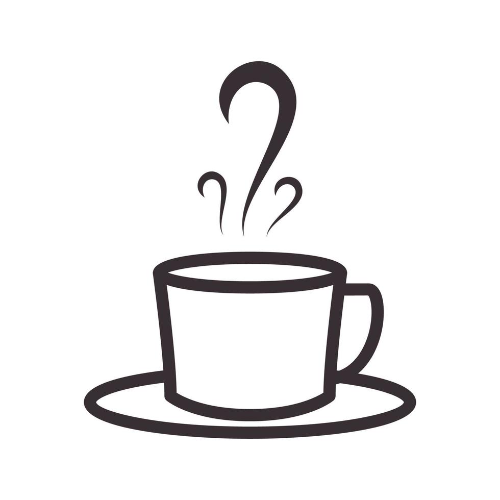 classique tasse café boisson avec vapeur logo symbole icône vecteur conception graphique illustration idée créative