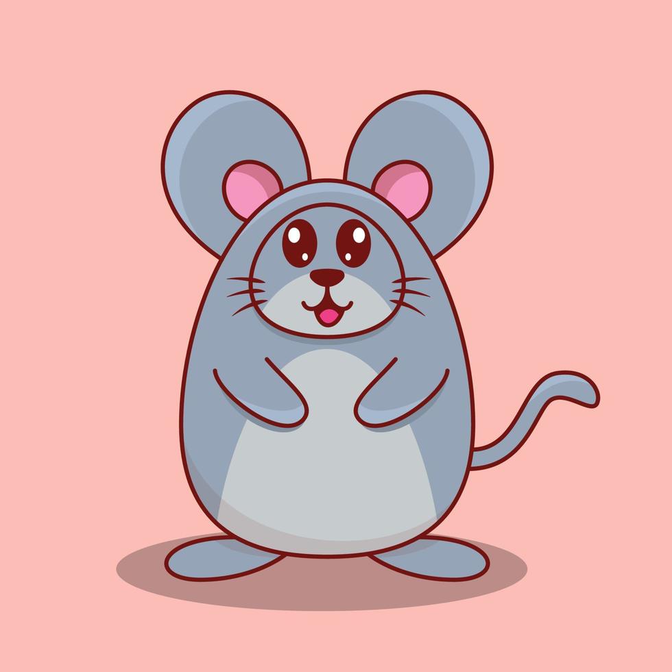 mignon, adorable, souris, dessin animé, sourire, vecteur, illustration vecteur