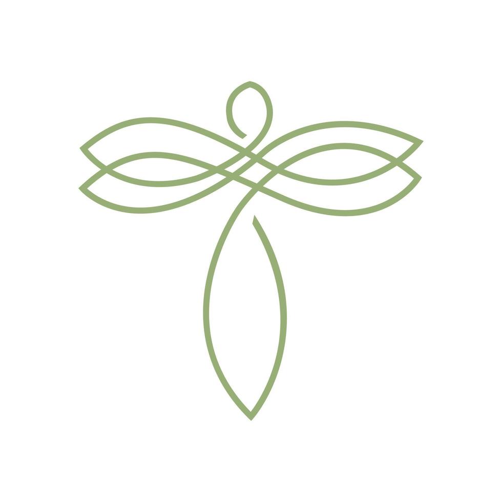 animal insecte libellules dessin au trait contour ornement logo illustration vectorielle conception vecteur