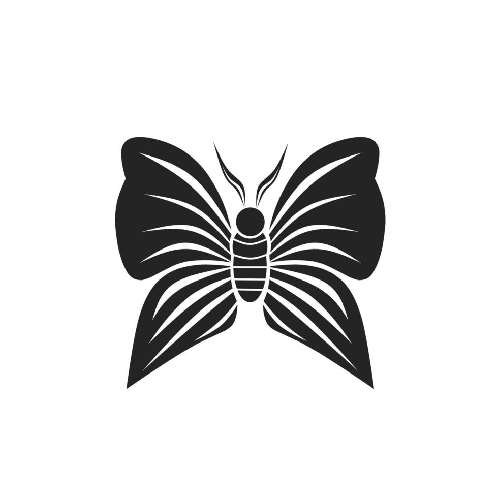 vecteur d'illustration de silhouette de papillon, dessin abstrait