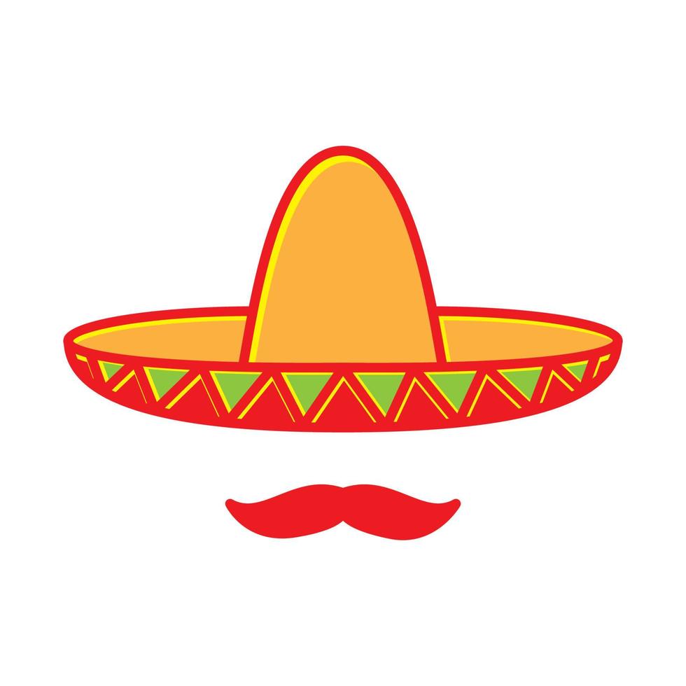 chapeau coloré mexique sumbrero culture logo design vecteur icône symbole illustration