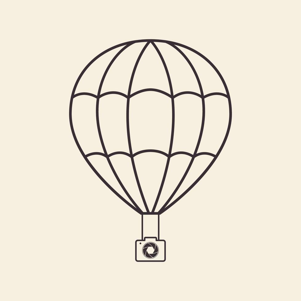parachute avec caméra mouche logo symbole icône vecteur conception graphique illustration idée créative