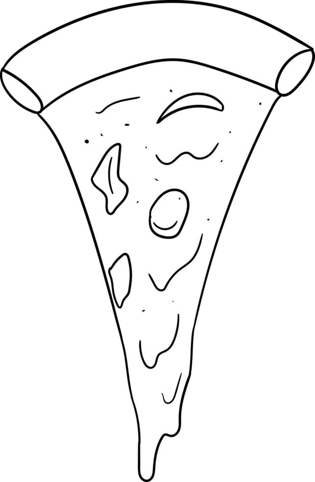 tranche de pizza dessinée à la main vecteur