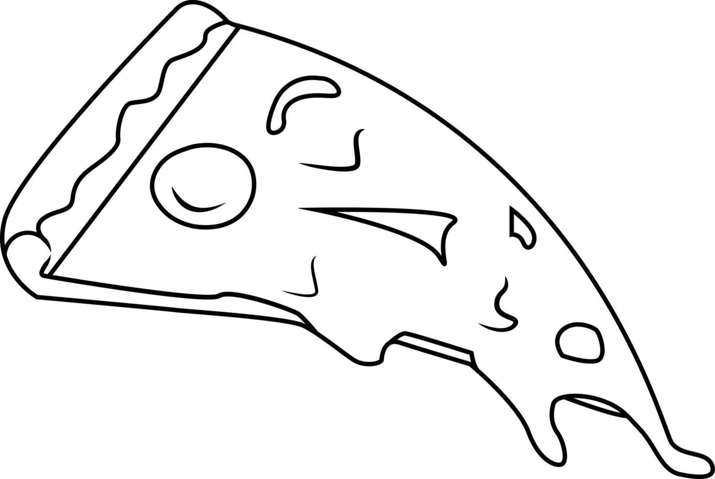 tranche plate de contour de pizza vecteur