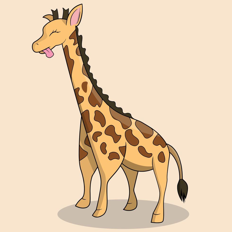 mignon bébé girafe dessiné à la main vecteur