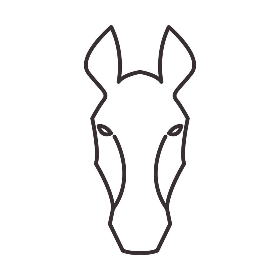 lignes vintage visage cheval logo vecteur icône illustration design