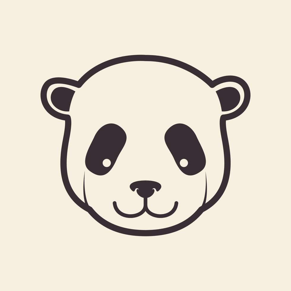 visage tête panda hipster logo symbole icône vecteur conception graphique illustration idée créatif