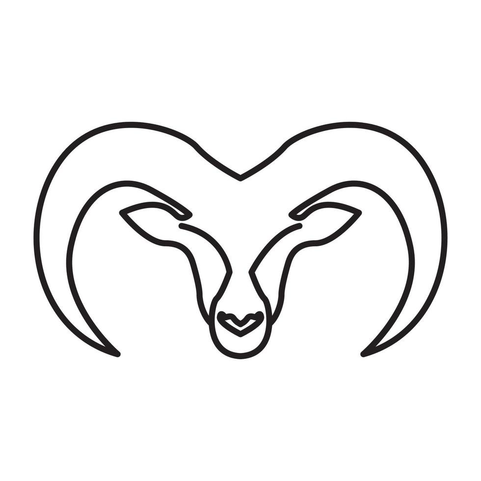 chèvre de montagne lignes cercle corne logo vecteur symbole icône conception illustration
