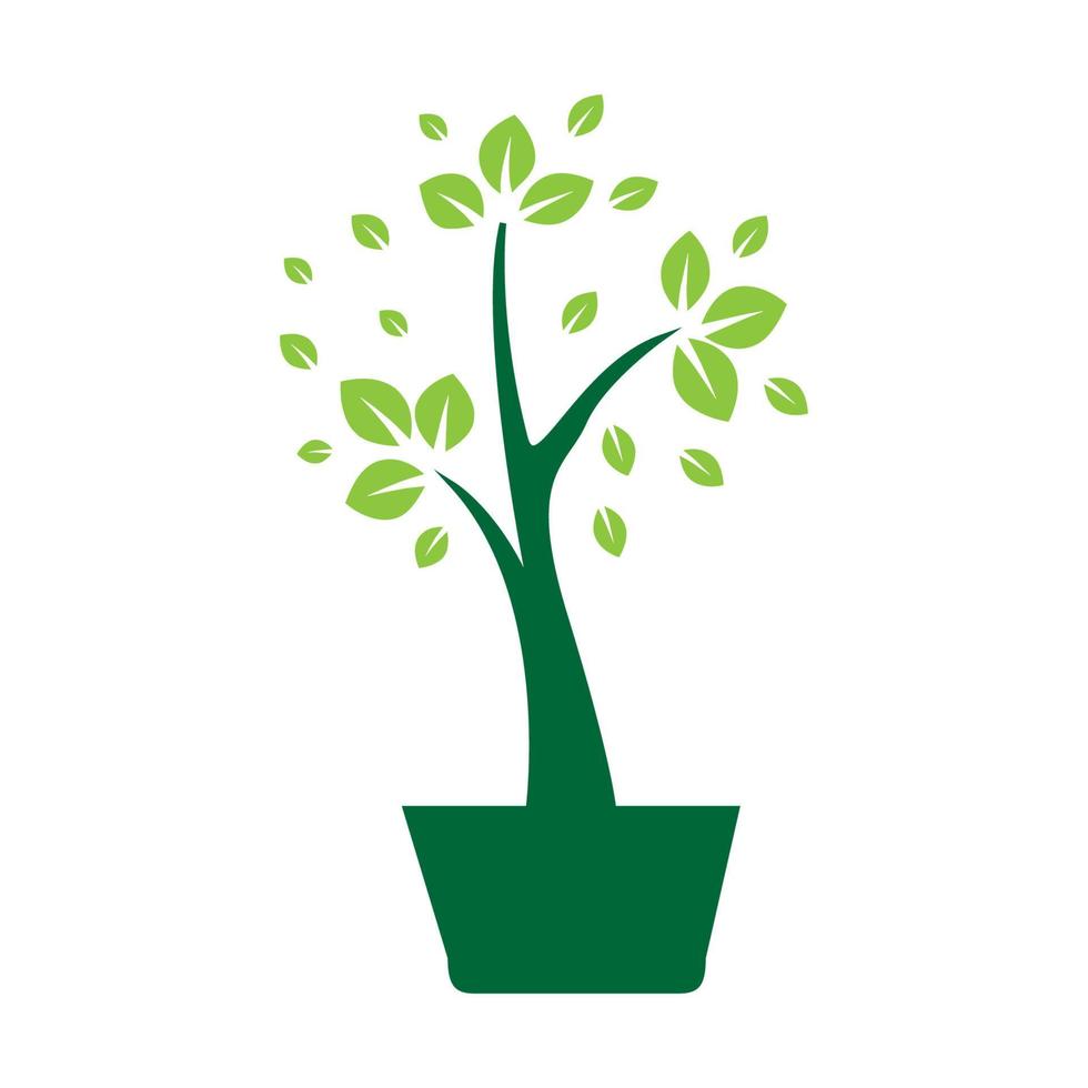 plante verte jardin logo coloré vecteur symbole icône illustration de conception