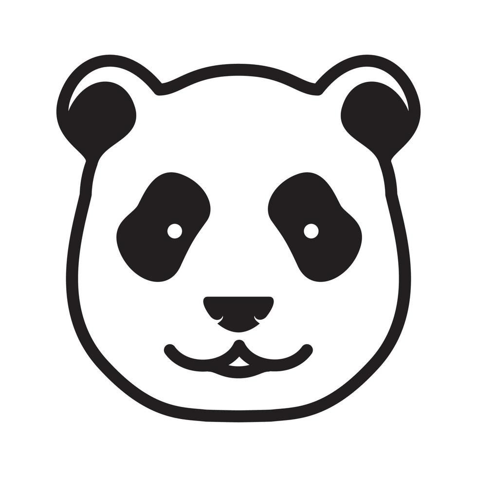 tête mignon sourire panda dessin animé logo vecteur symbole icône conception illustration