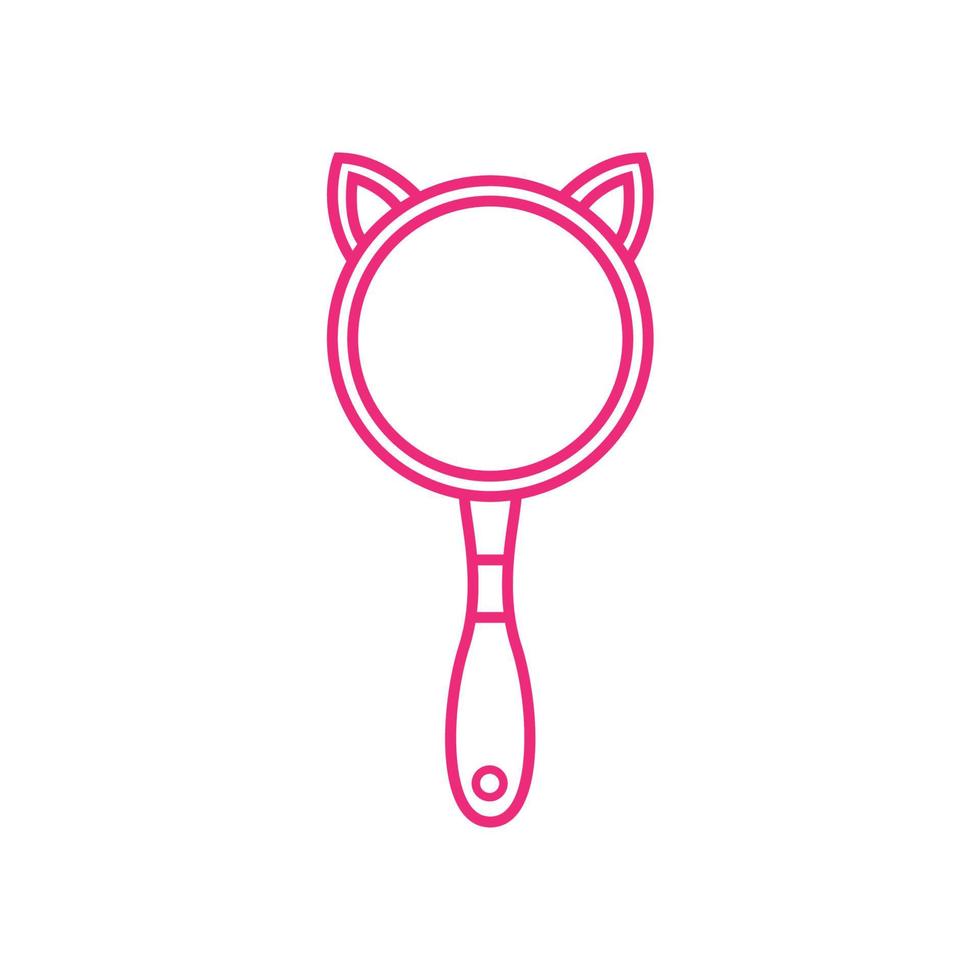 chat oreille avec miroir logo symbole vecteur icône illustration de conception graphique