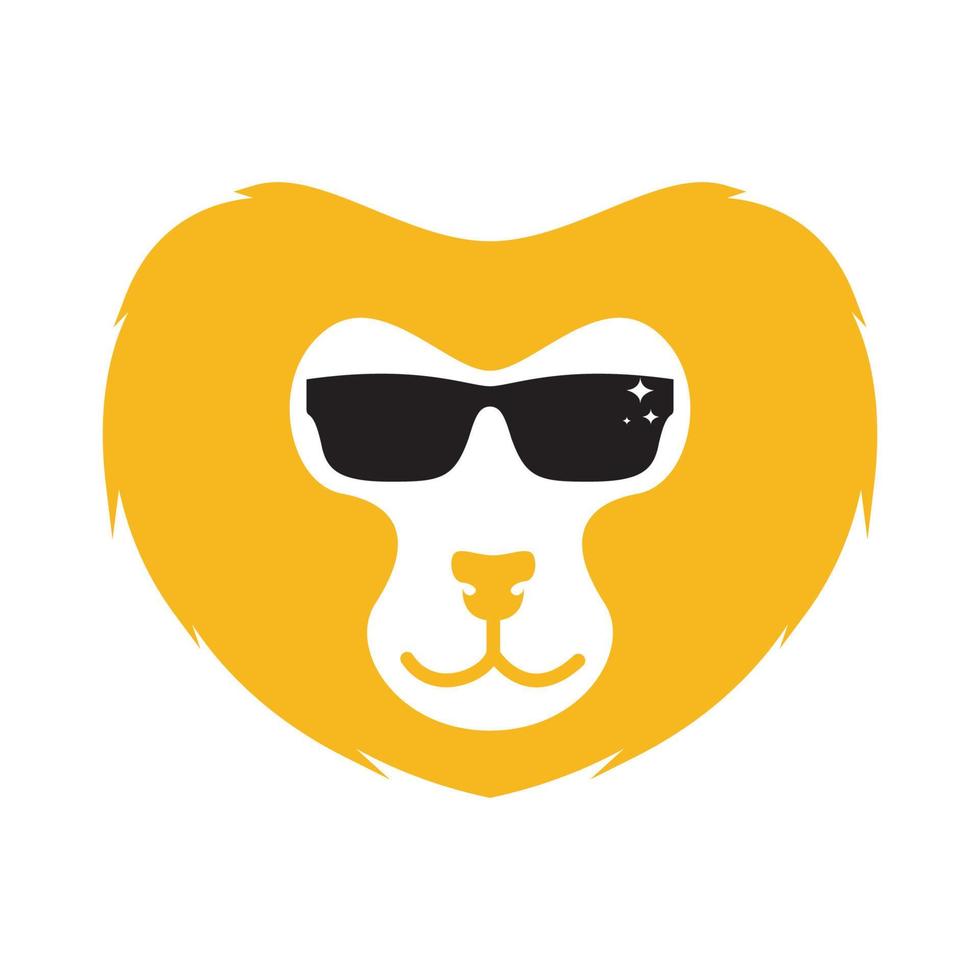 cool face lion avec lunettes de soleil logo design vecteur symbole graphique icône signe illustration idée créative