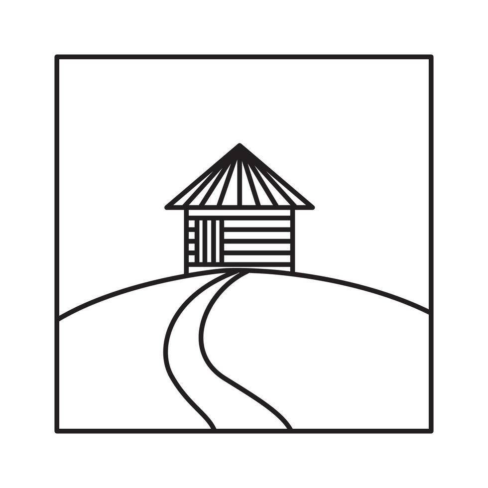 simple maison village agriculture lignes logo vecteur symbole icône conception graphique illustration