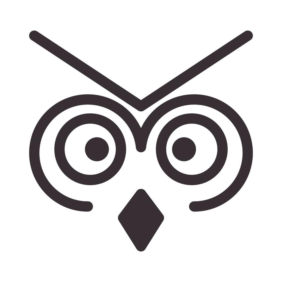 lignes modernes tête forme hibou logo vecteur icône illustration design
