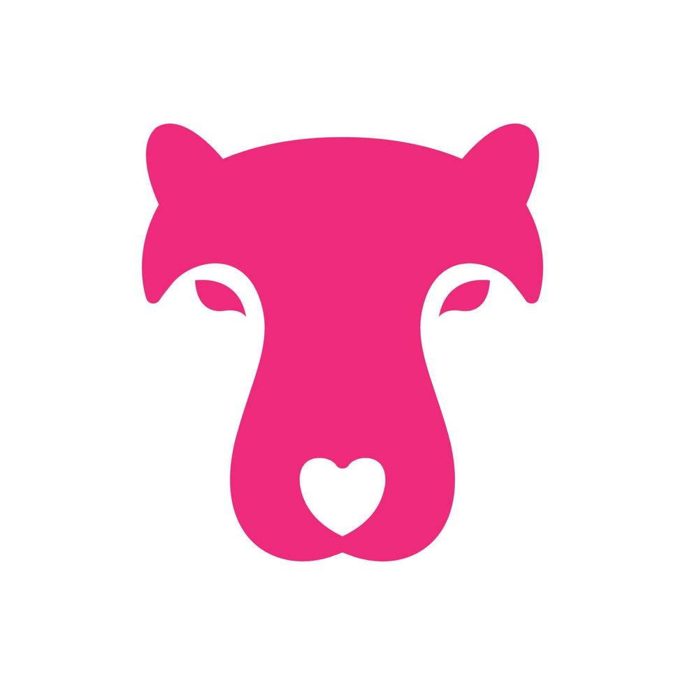 visage rose hippopotame logo symbole icône vecteur conception graphique illustration idée créatif