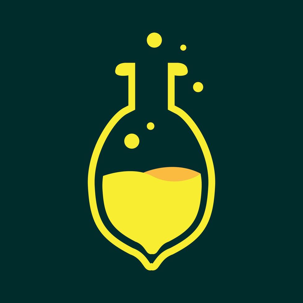 fruits citron frais laboratoire logo design vecteur symbole icône illustration