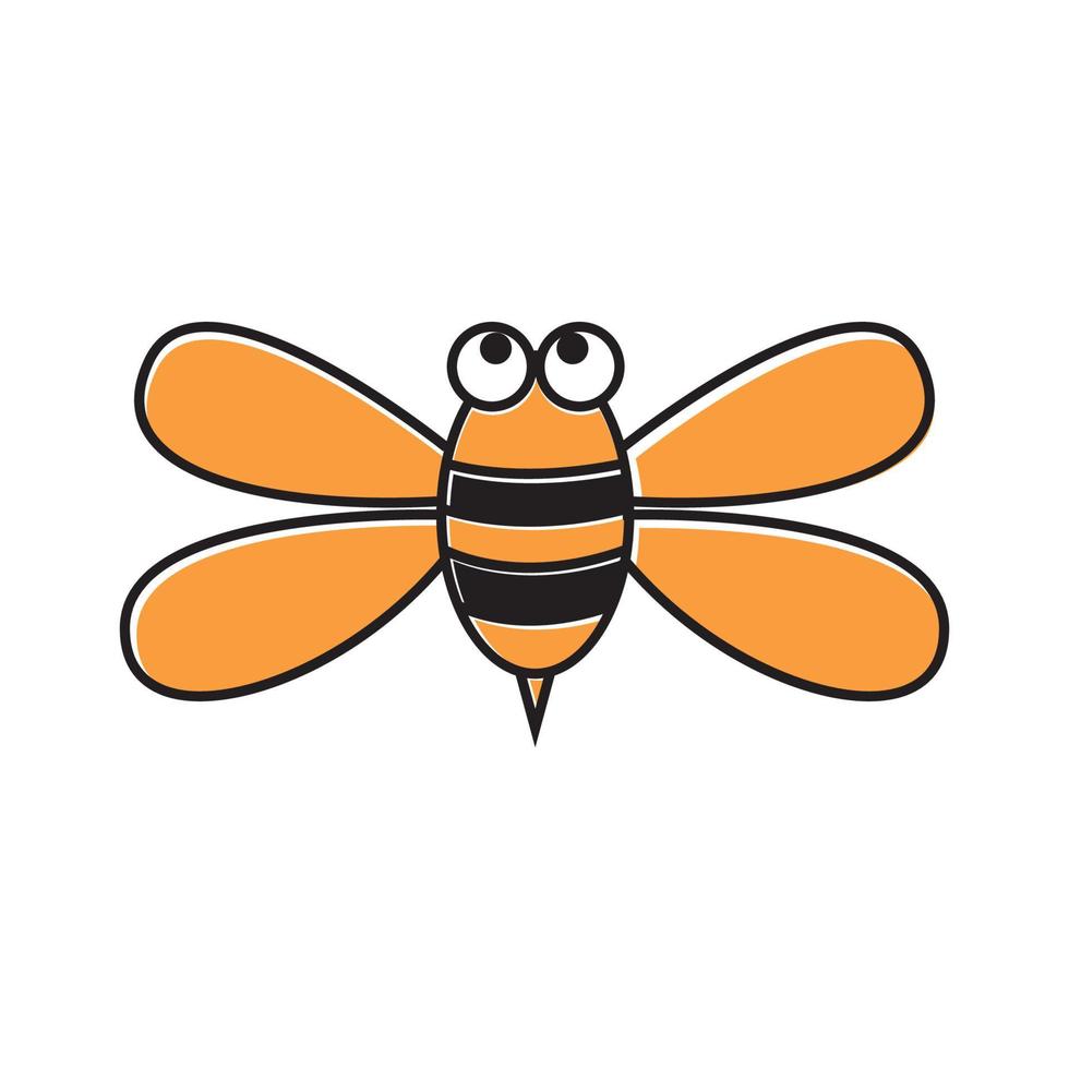 animal insecte abeille mignon dessin animé logo design vecteur icône symbole illustration